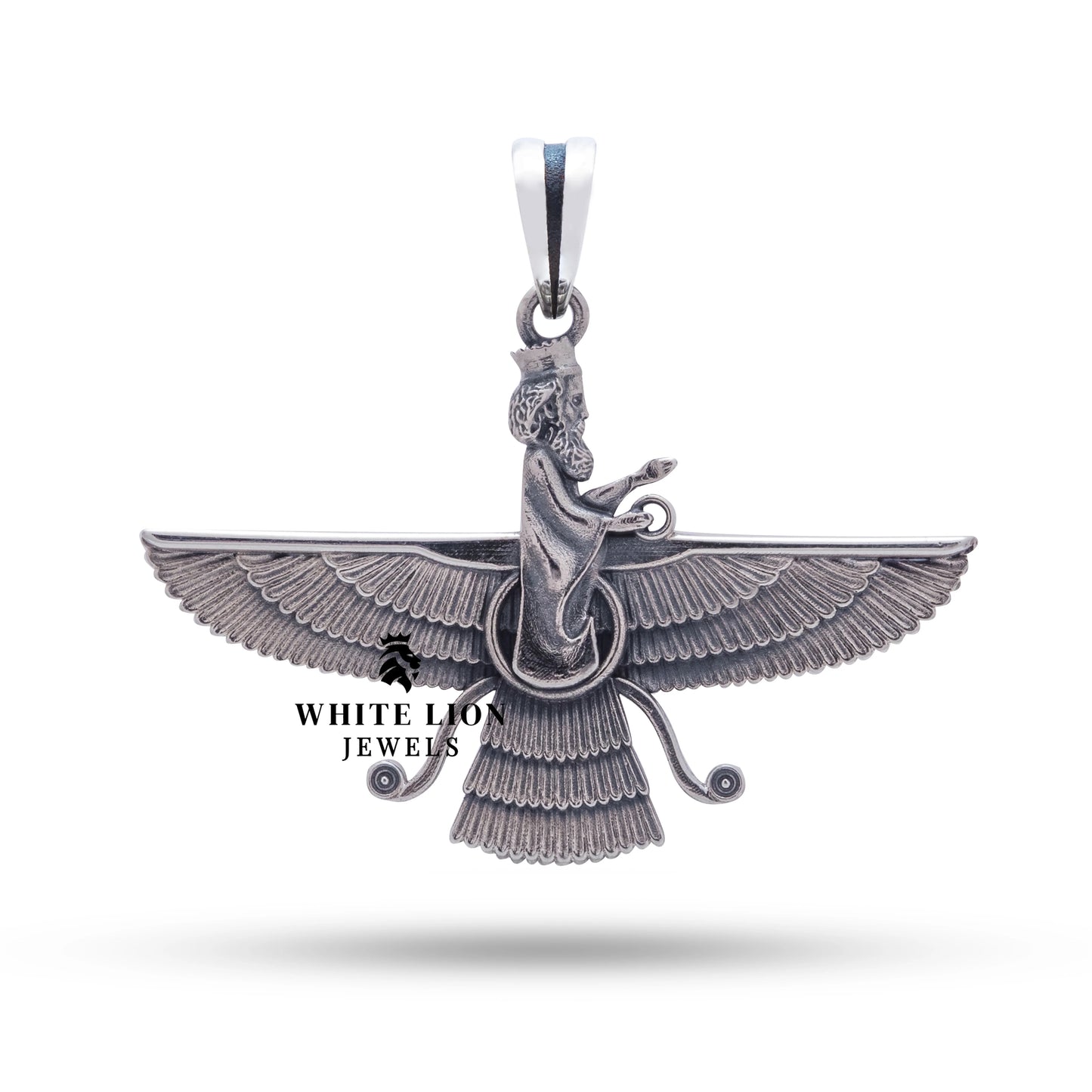 Faravahar 2D 925 Sterling Silver Pendant
