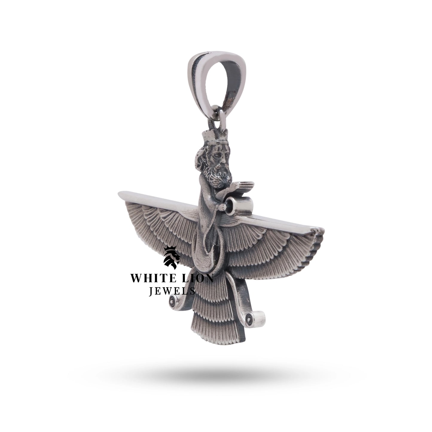 Faravahar 2D 925 Sterling Silver Pendant