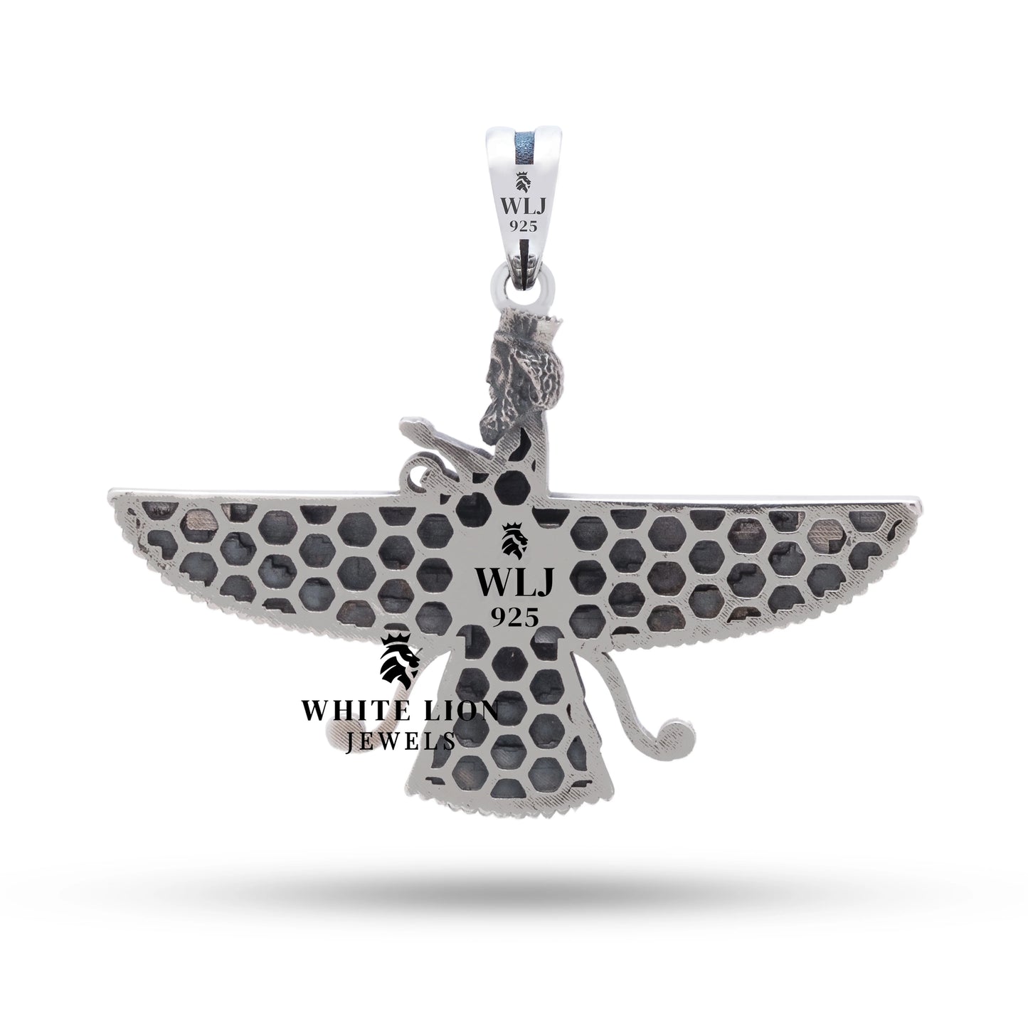 Faravahar 2D 925 Sterling Silver Pendant
