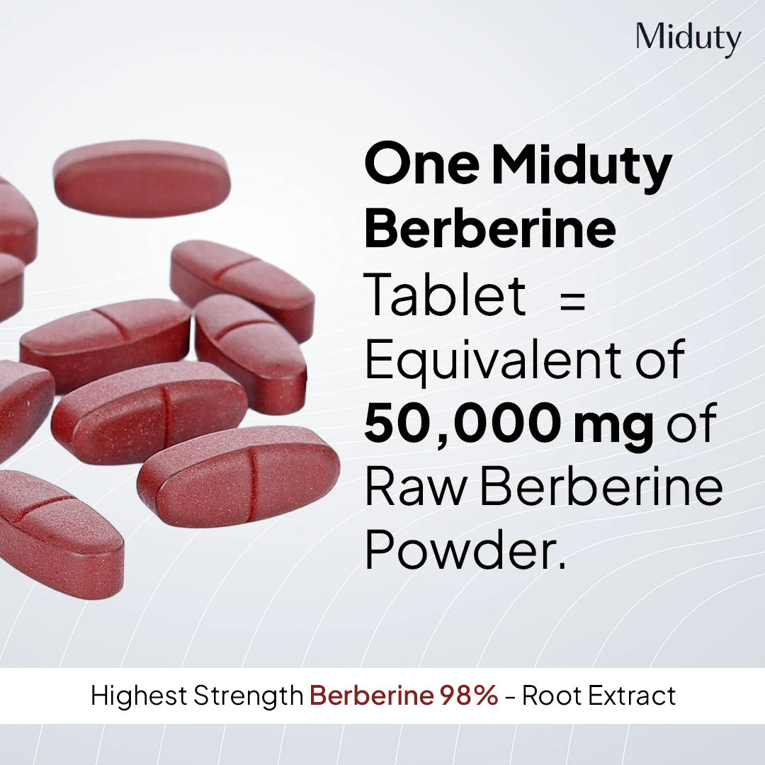 Miduty Berberine HCL 98% | Blood Sugar Control Supplement