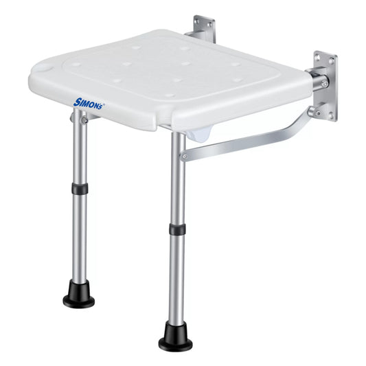 Simon’s Folding Wall Bath Chair with Adjustable Legs for Elderly to sit and take Bath in Bathroom, Shower Bench for Senior Citizens and Disabled