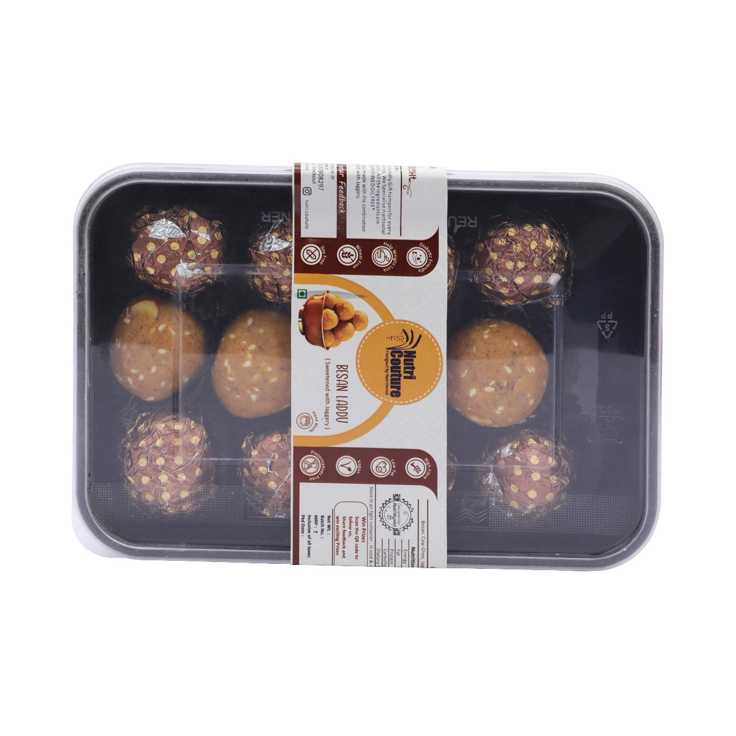 Nutri Couture Besan Laddu (Sweetened with Jaggery)