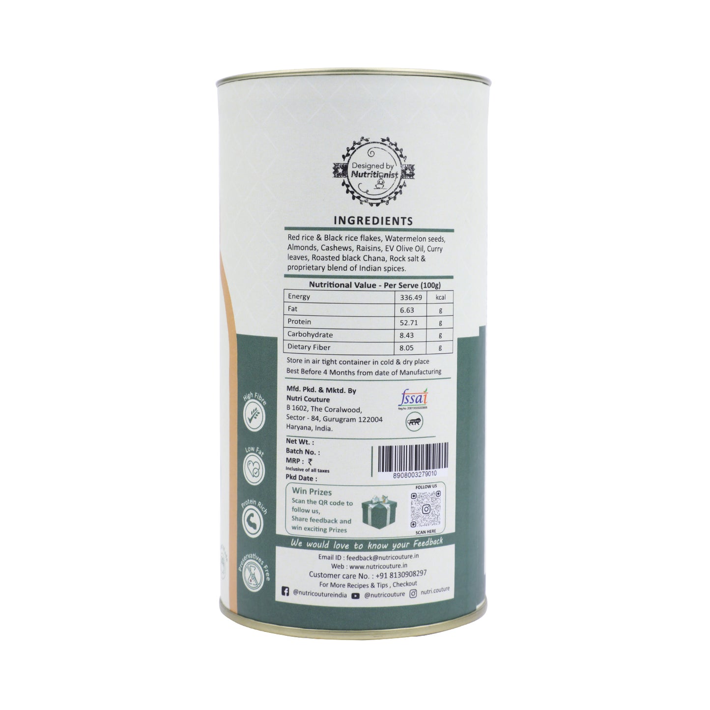Nutri Couture Diet Chiwda (Roasted) (Black Rice & Red Rice Namkeen)