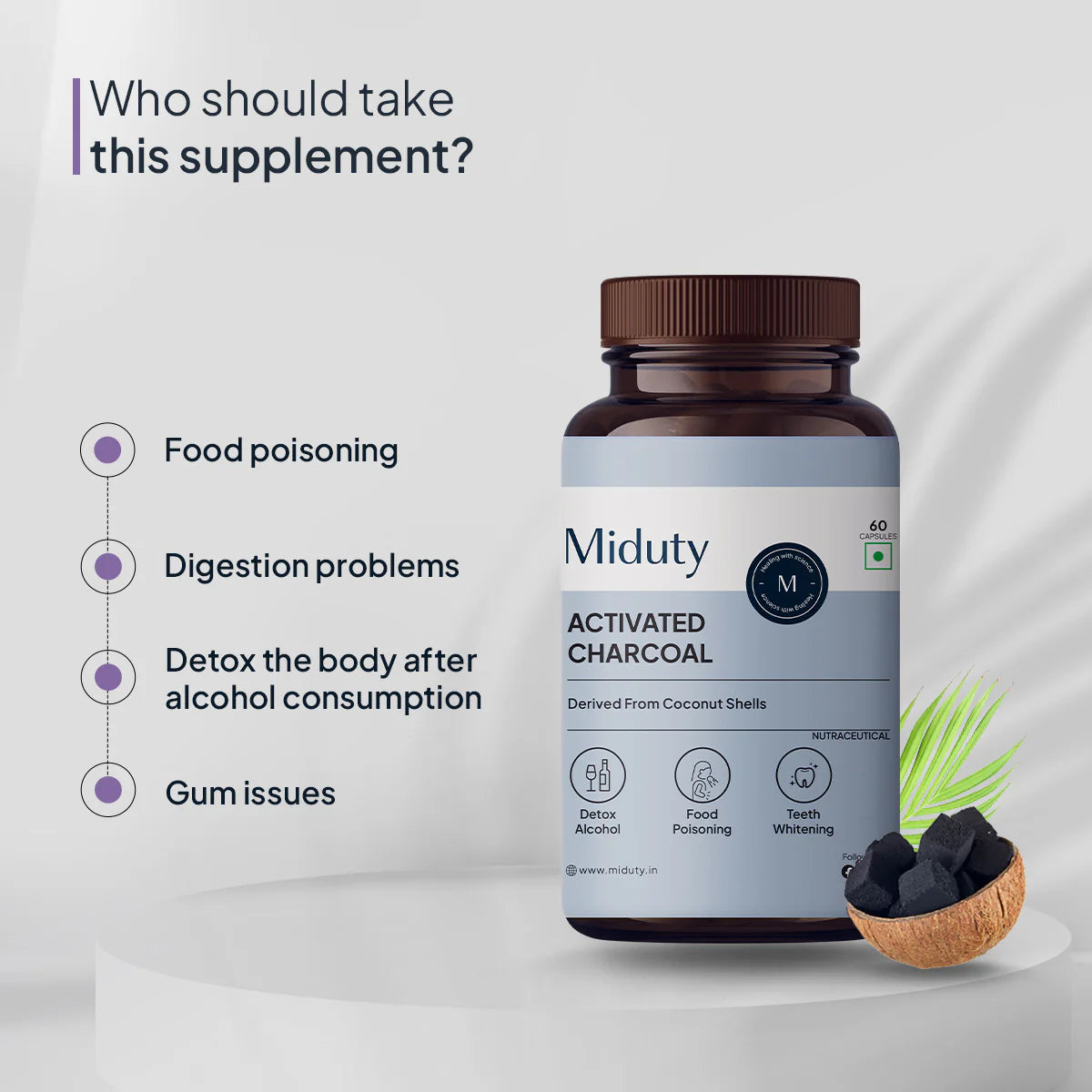 Miduty Activated Coconut Charcoal
