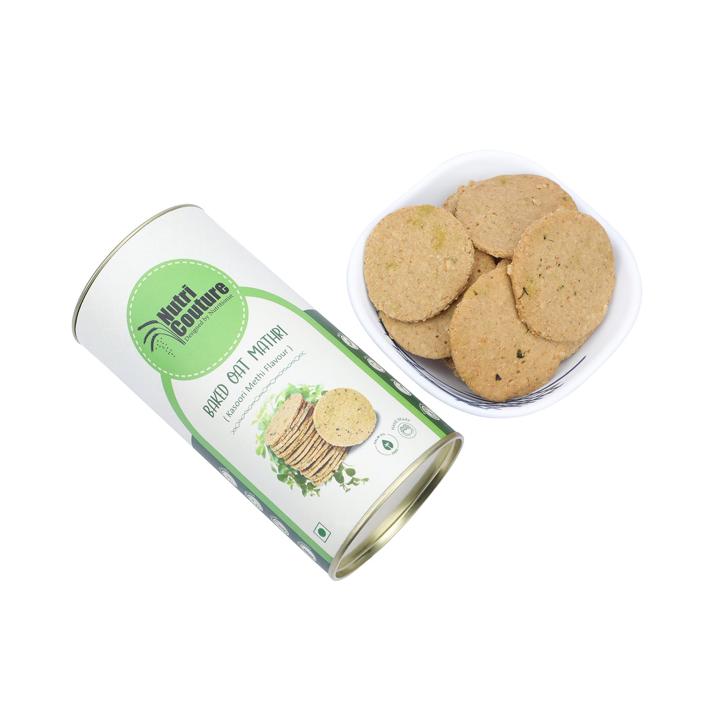 Nutri Couture Baked Oats Mathri (Kasoori Methi flavour)