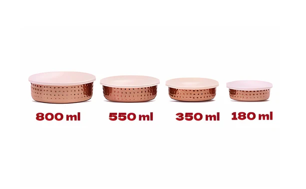 Hammered Stainless Steel Container-Set of 4
