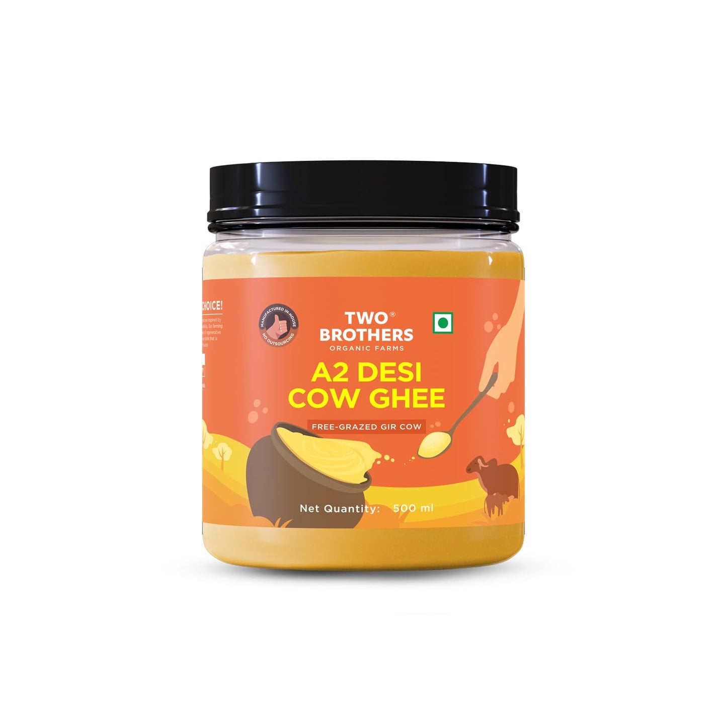 Two Brothers Organic Farms Desi Gir Cow Ghee (500ml)