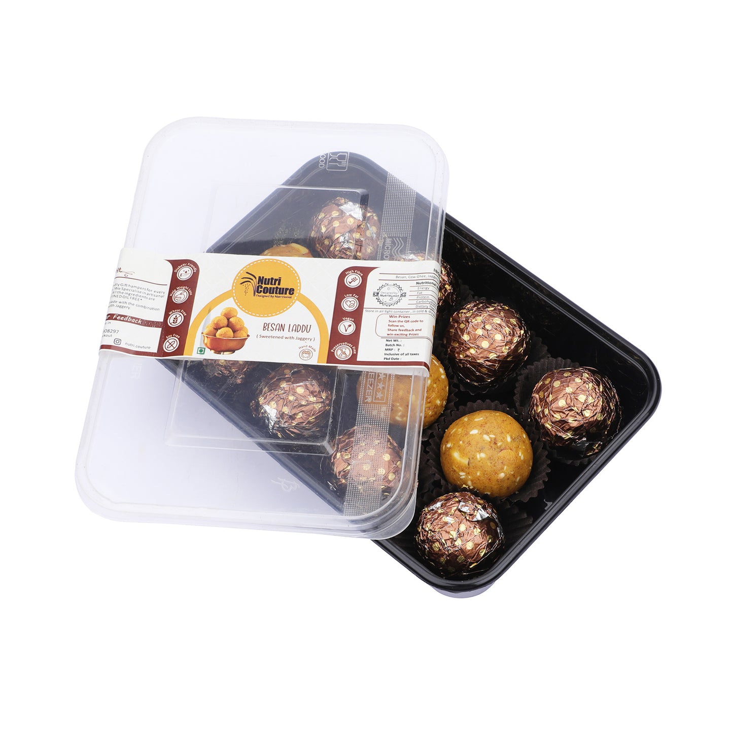 Nutri Couture Besan Laddu (Sweetened with Jaggery)