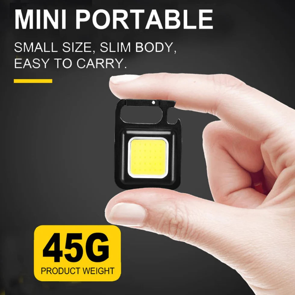 Rechargeable Mini Flashlights 1000 Lumen -COB/ Keychain/Bottle Opener/Waterproof - Pack of 2