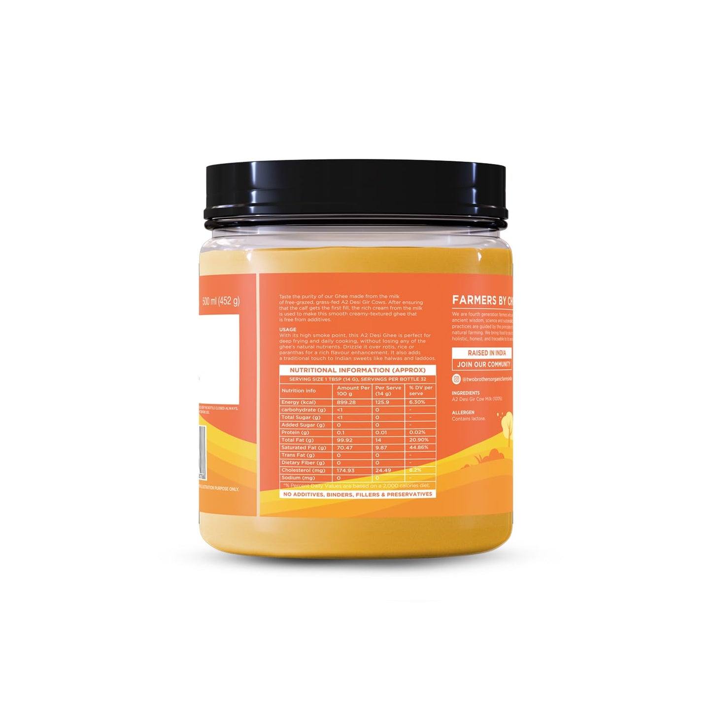 Two Brothers Organic Farms Desi Gir Cow Ghee (500ml)