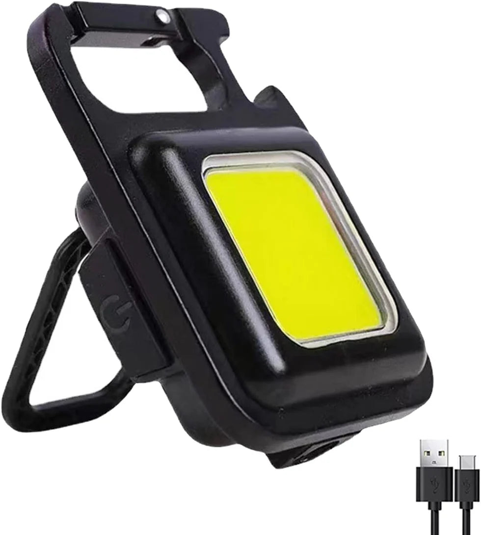 Rechargeable Mini Flashlights 1000 Lumen -COB/ Keychain/Bottle Opener/Waterproof - Pack of 2