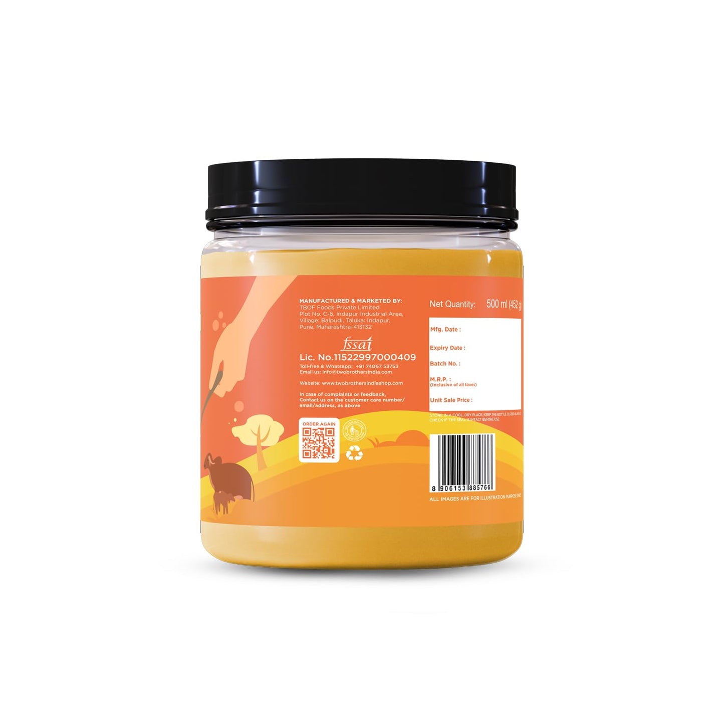 Two Brothers Organic Farms Desi Gir Cow Ghee (500ml)