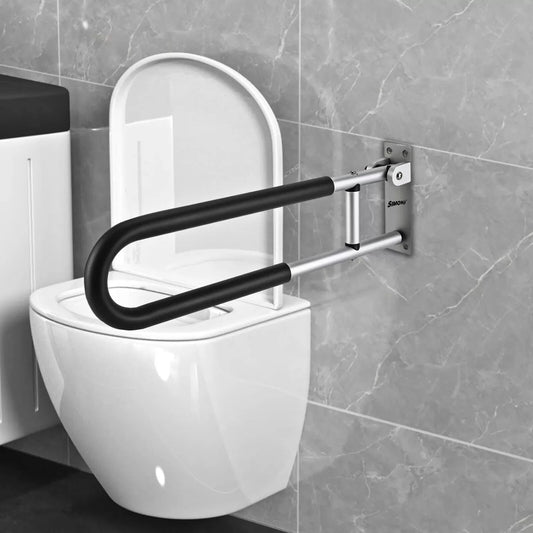 Simon’s FoamGrips Heavy-Duty Aluminum Folding Grab bar for Elderly in Toilet – 60cm