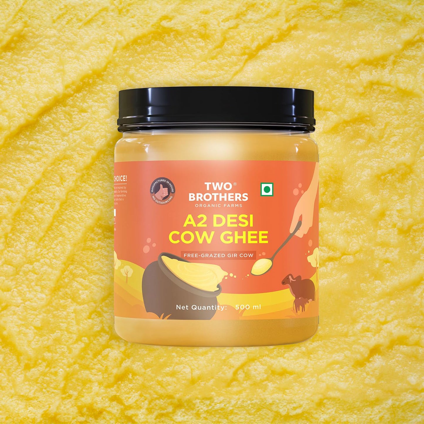 Two Brothers Organic Farms Desi Gir Cow Ghee (500ml)