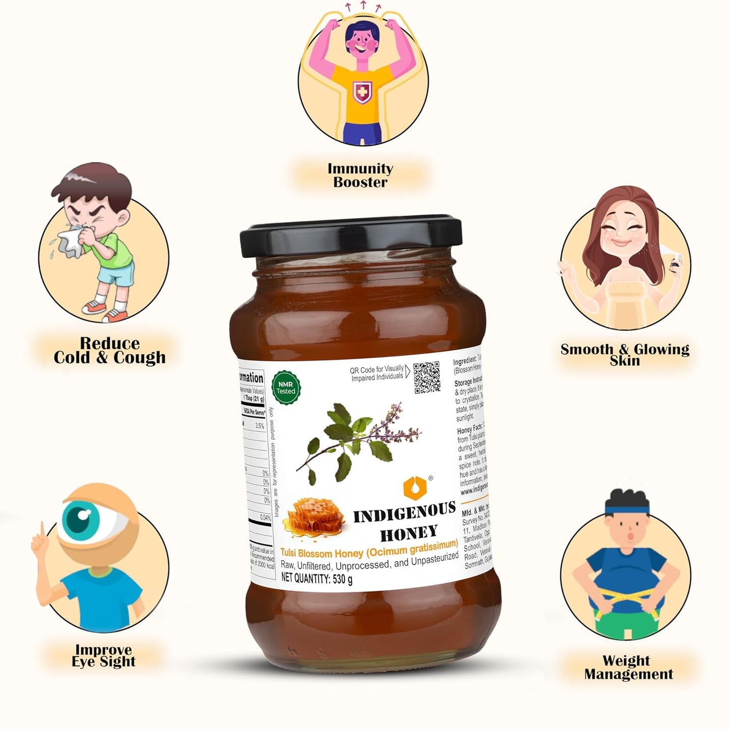 Tulsi Basil Honey Raw Organic Natural