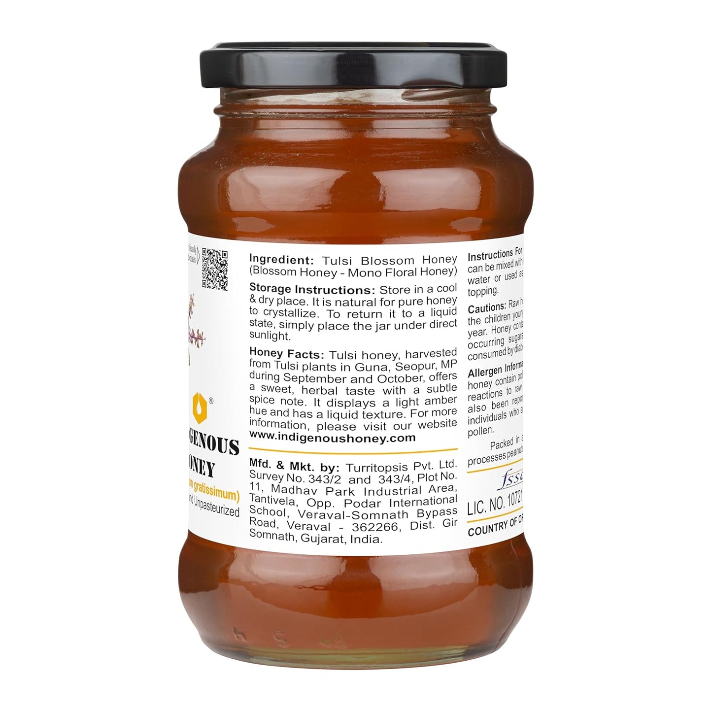 Tulsi Basil Honey Raw Organic Natural