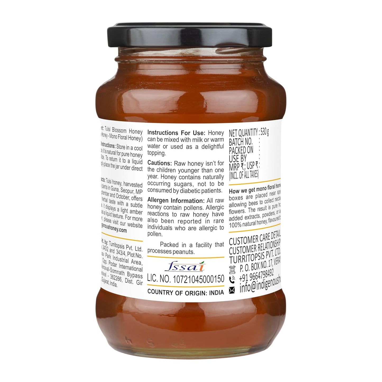 Tulsi Basil Honey Raw Organic Natural