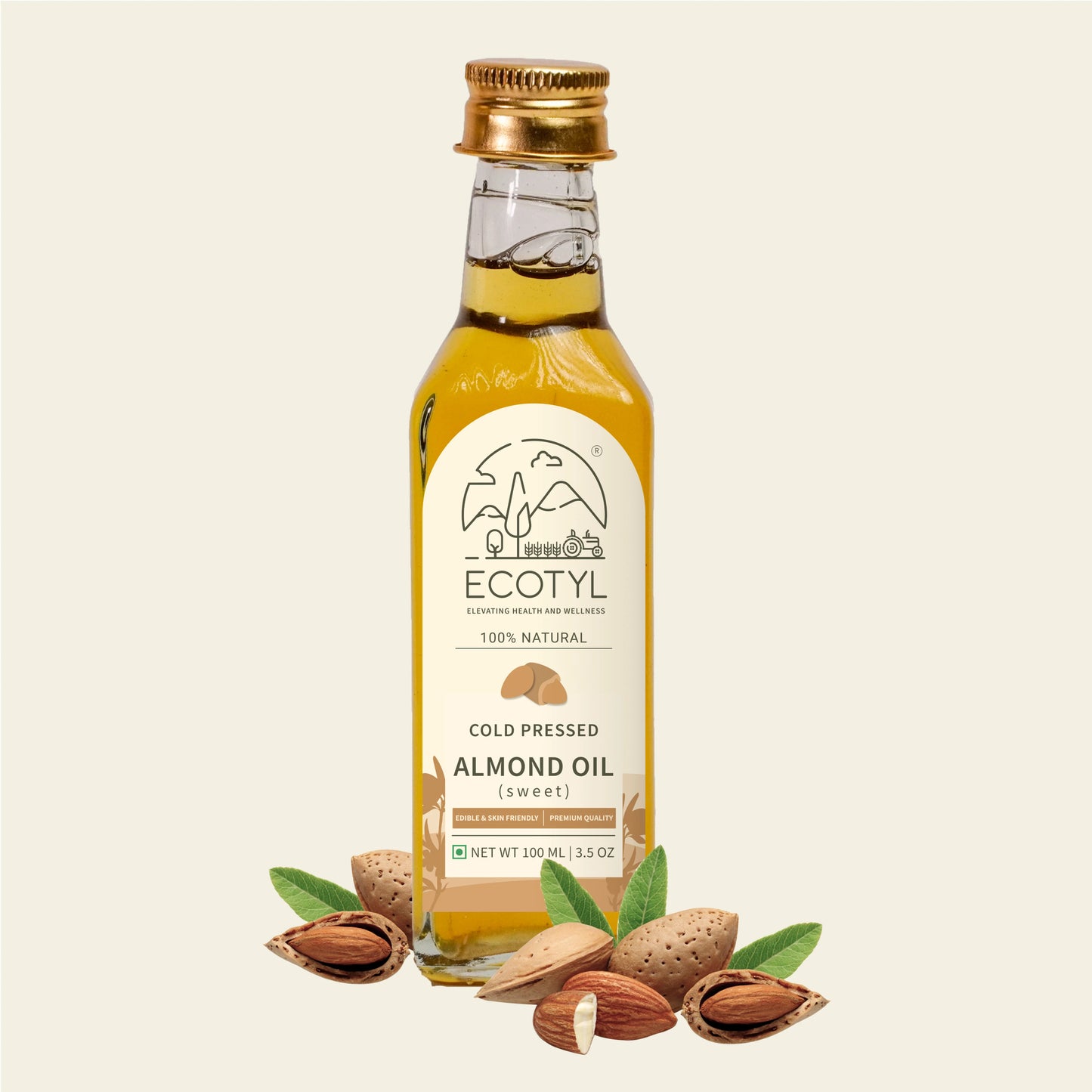 Cold-Pressed Almond Oil (Sweet) | For Haircare & Skincare | 100ml