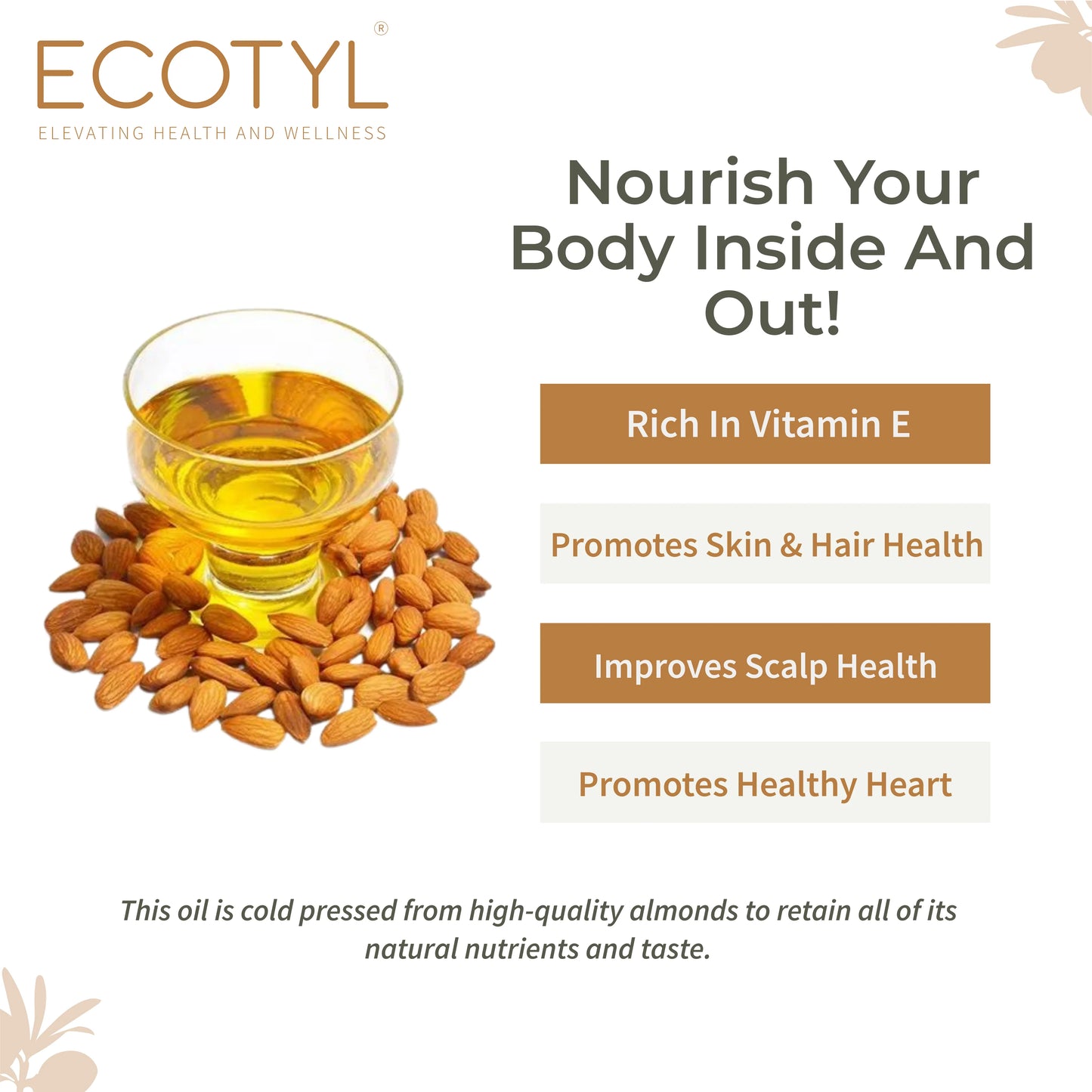 Cold-Pressed Almond Oil (Sweet) | For Haircare & Skincare | 100ml