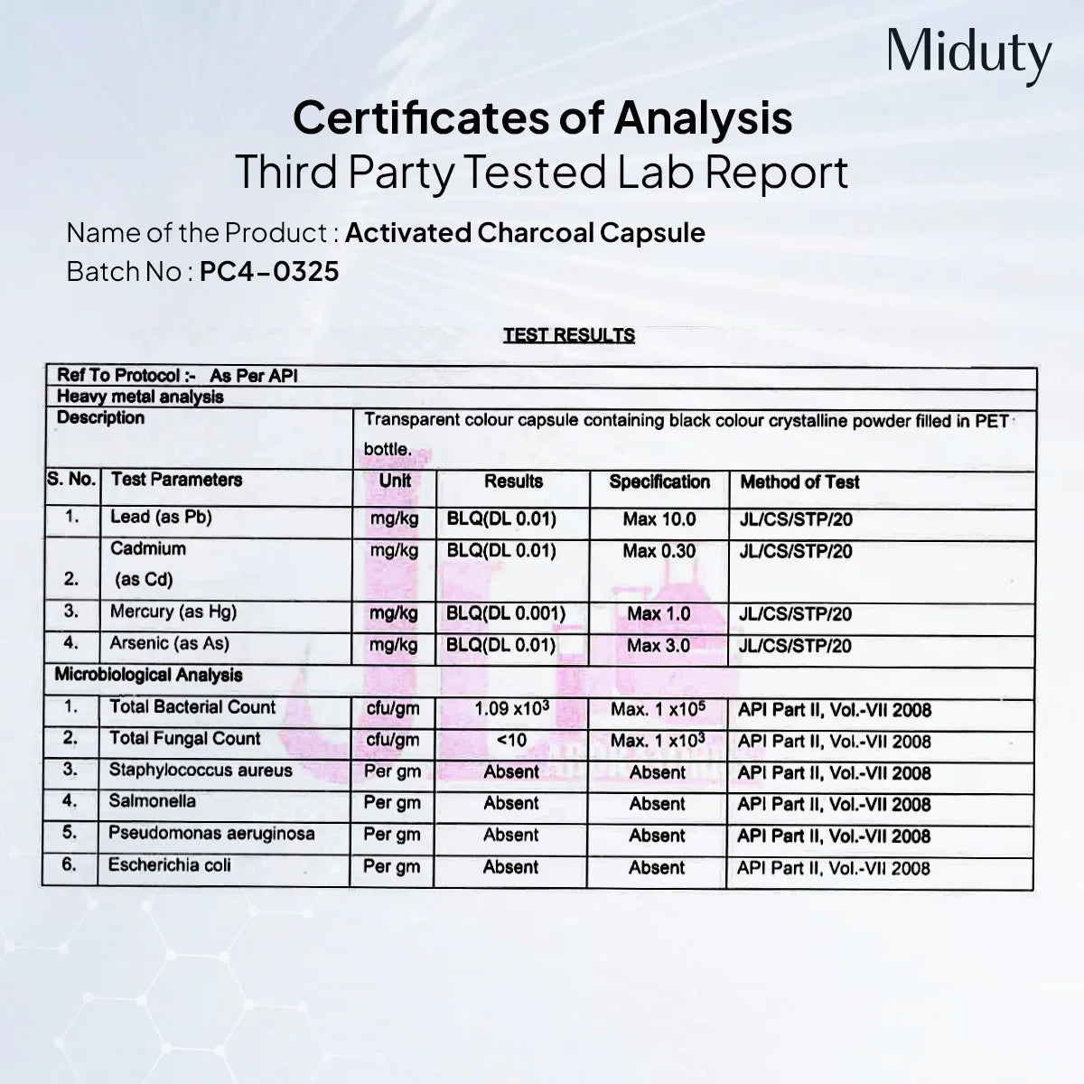 Miduty Activated Coconut Charcoal