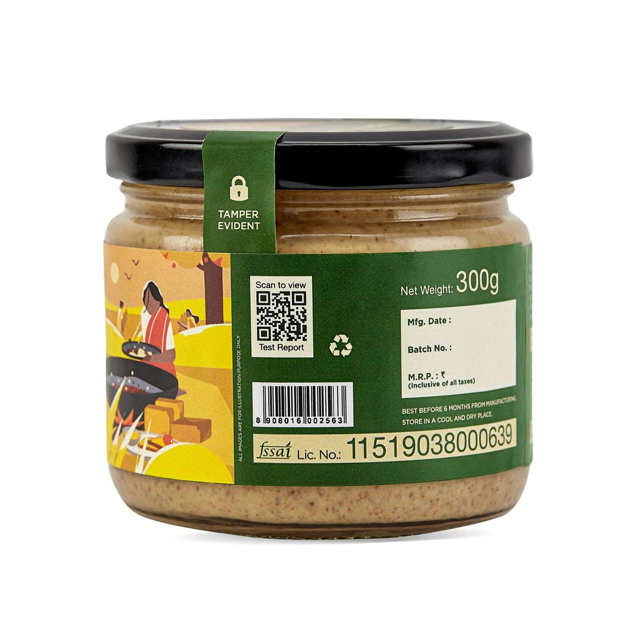 Two Brothers Organic Farms Almond Butter with Jaggery, Crunchy, Tasty and Healthy 300Gms