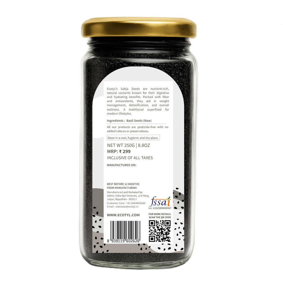 Ecotyl's Basil Seeds (Raw) - 250g