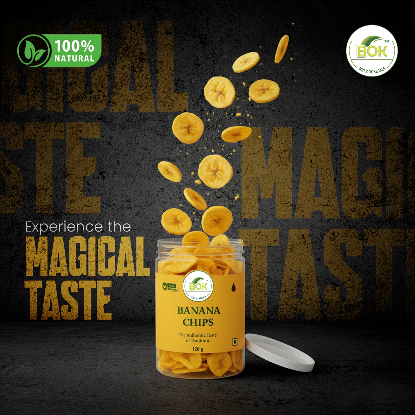 Bites of Kerala Banana Chips- 120G (Coconut Oil)