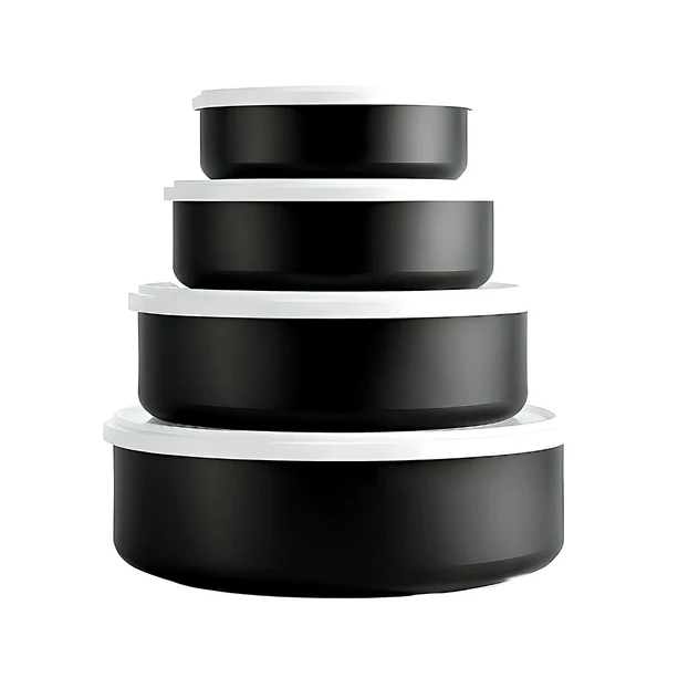 Hammered Stainless Steel Container-Set of 4