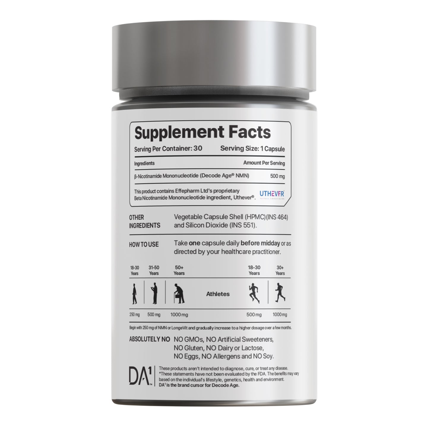 Decode Age NMN Supplement | 99.9% Pure Beta NMN | NAD+ Booster for Energy, Metabolism, Cellular Repair & Skin Health