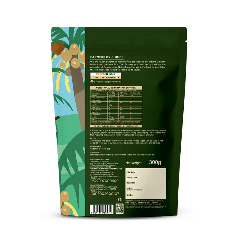 Two Brothers Organics Farms Coconut Sap Sugar 300gms