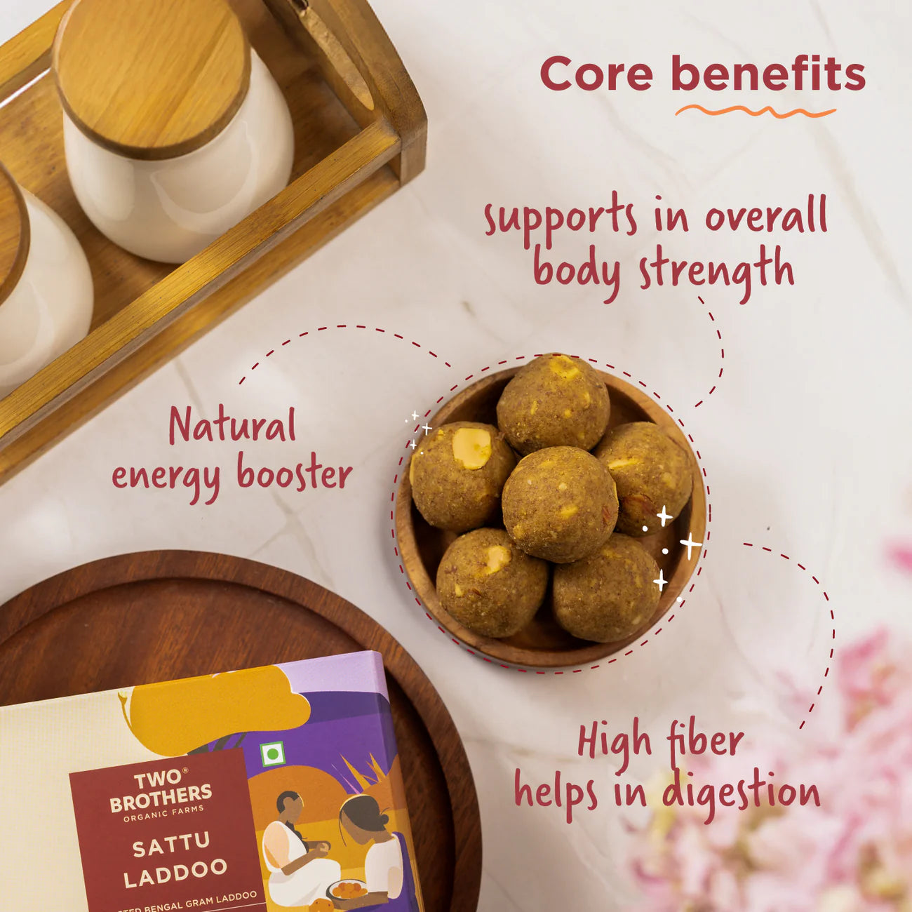 Two Brothers Organic Farms Sattu and Jaggery Laddu/Laddoo 350 Gms