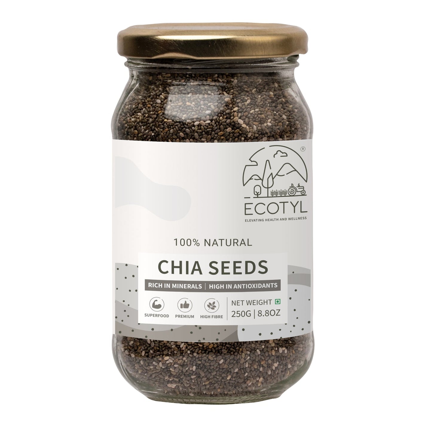 Ecotyl Raw Chia Seeds Raw | 100% Organic | 250g