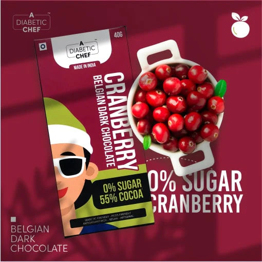 Cranberry Belgian Sugar-Free Dark Chocolate
