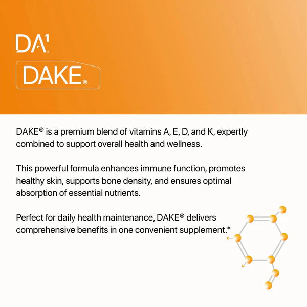 Decode Age DAKE® Supplement | Multivitamin Supplement | Supports Vision, Immunity, Bone, Heart and Skin Health | Vitamin D3, K2 (MK7), A & E | 30 Capsules, Vegan