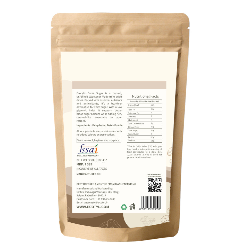 Ecotyl's Dehydrated Dates Powder - 300g
