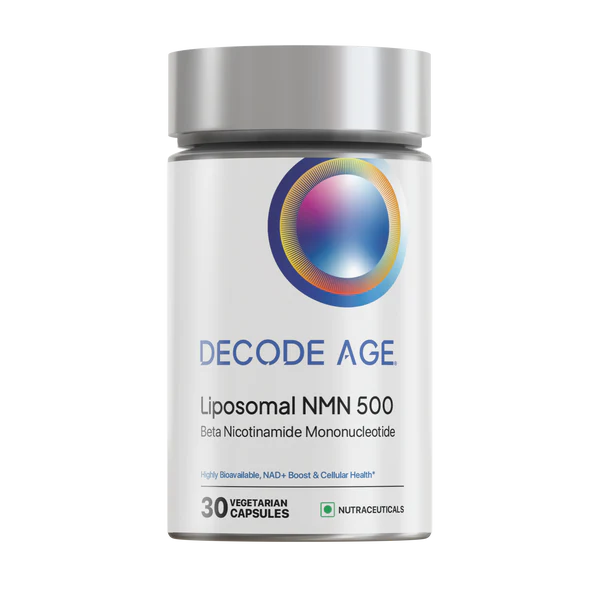 Decode Age Liposomal NMN Supplement | 99.9% Pure Beta NMN | NAD+ Booster for Energy, Metabolism, Cellular Repair & Brain Health | High Bioavailability| 500mg, 30 Capsules, Vegan
