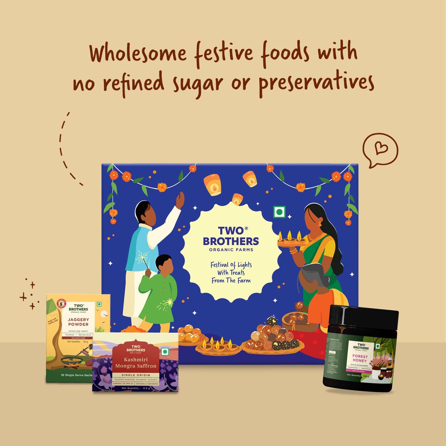 Two Brothers Organic Farms Diwali Gift Box | 870g