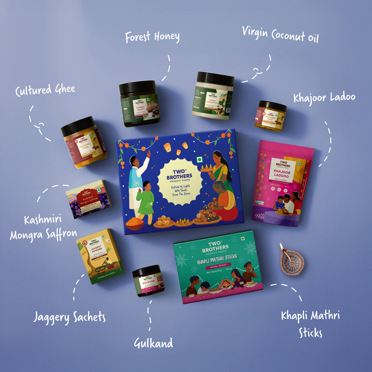 Two Brothers Organic Farms Diwali Gift Box | 870g
