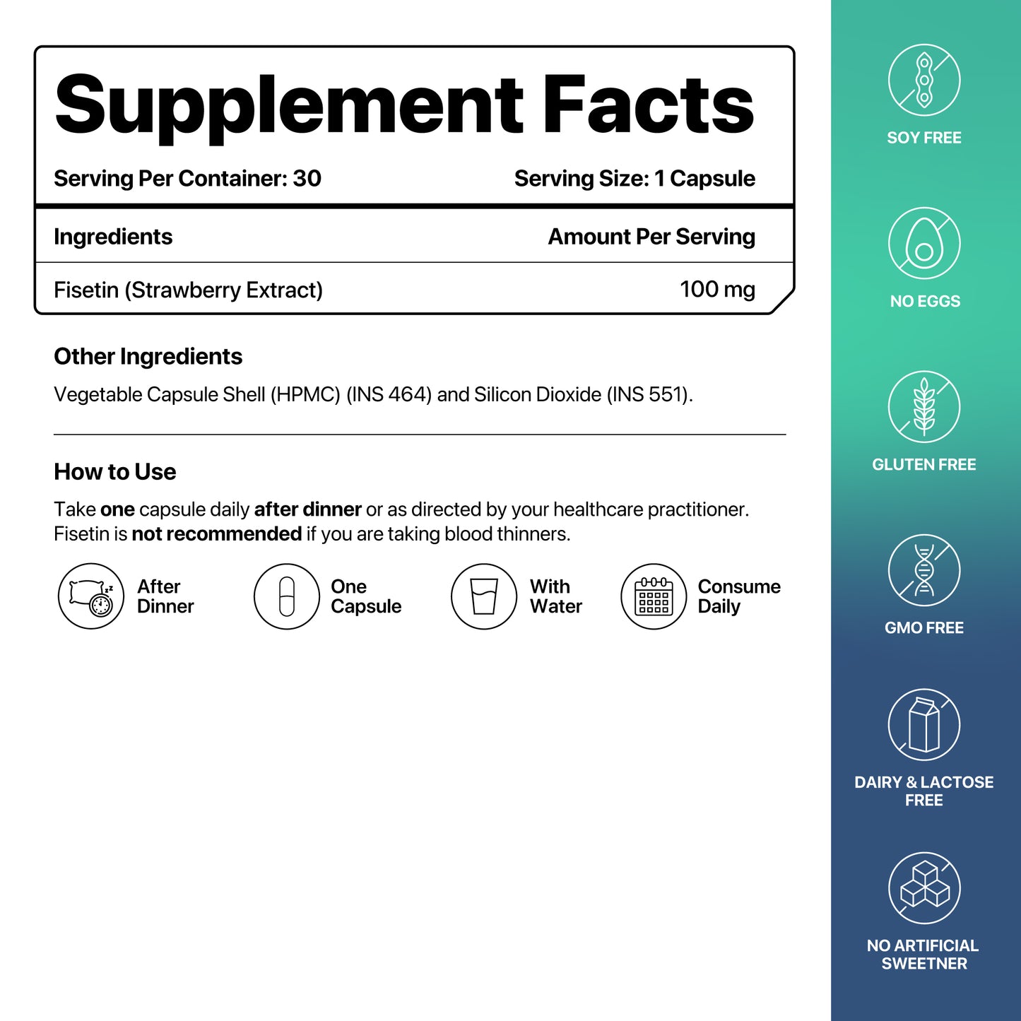 Decode Age Fisetin Supplement | Senolytic Supplement | Supports Skin & Hair Health, Cognition and Immunity | 100mg, 30 Capsules, Vegan