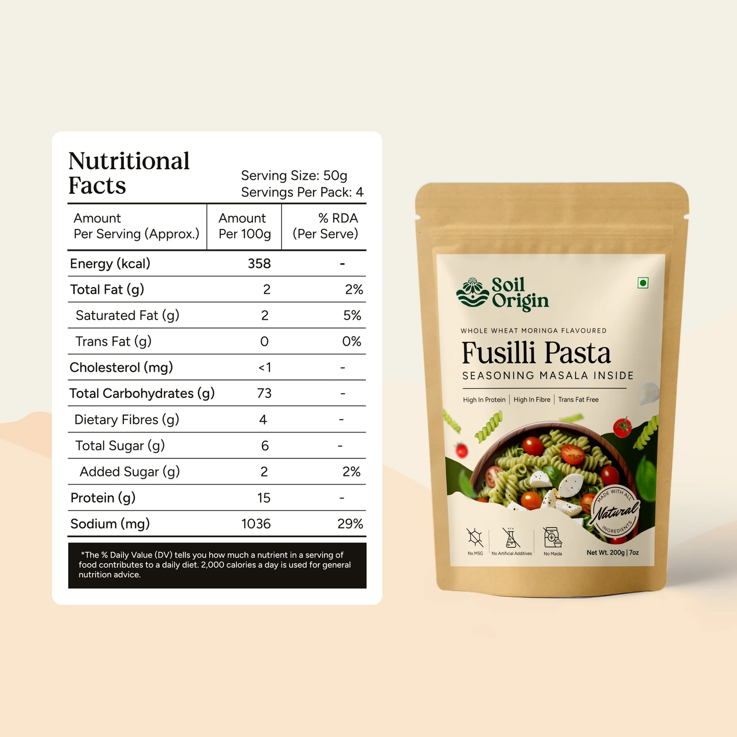 Moringa Wheat Pasta (Seasoning Masala Inside)