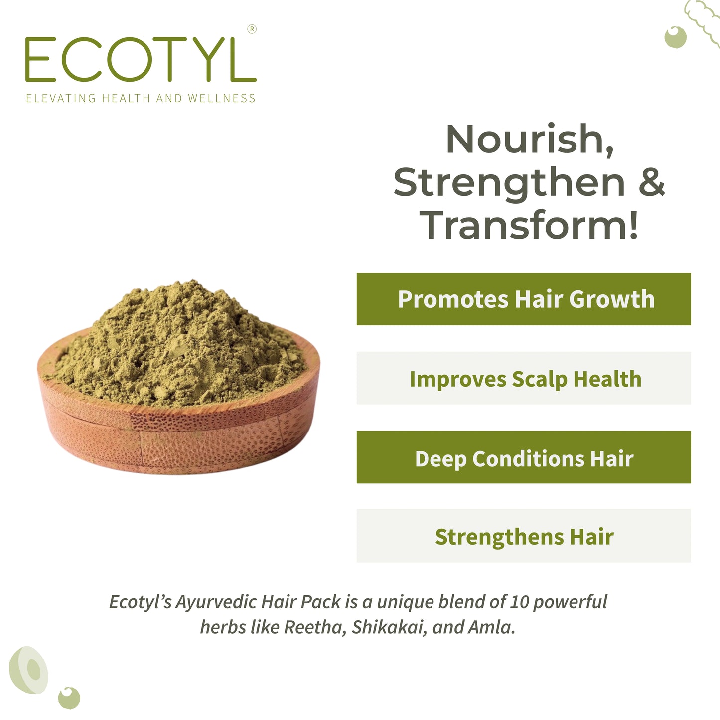 Ecotyl's Ayurvedic Hair Pack - 100 G