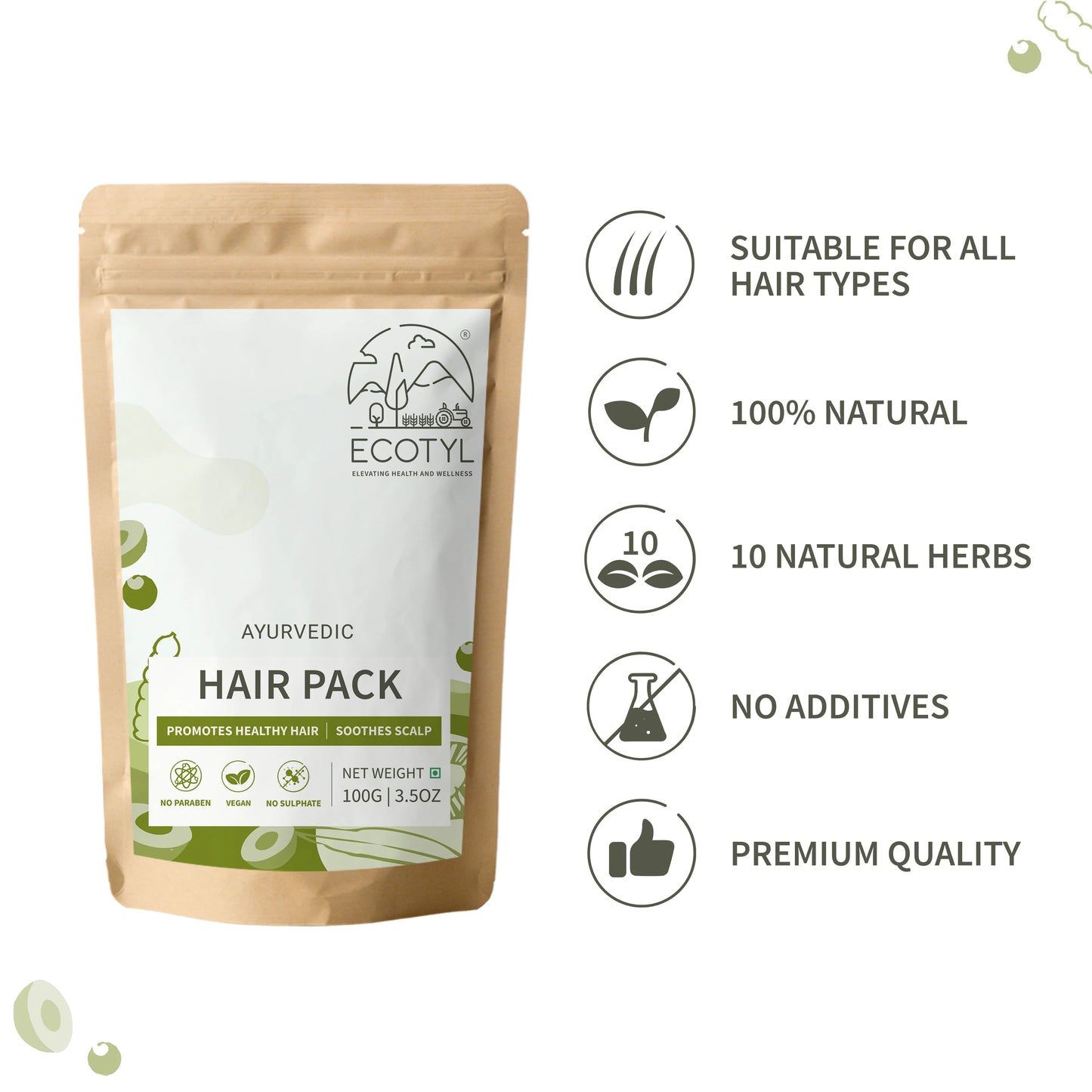 Ecotyl's Ayurvedic Hair Pack - 100 G