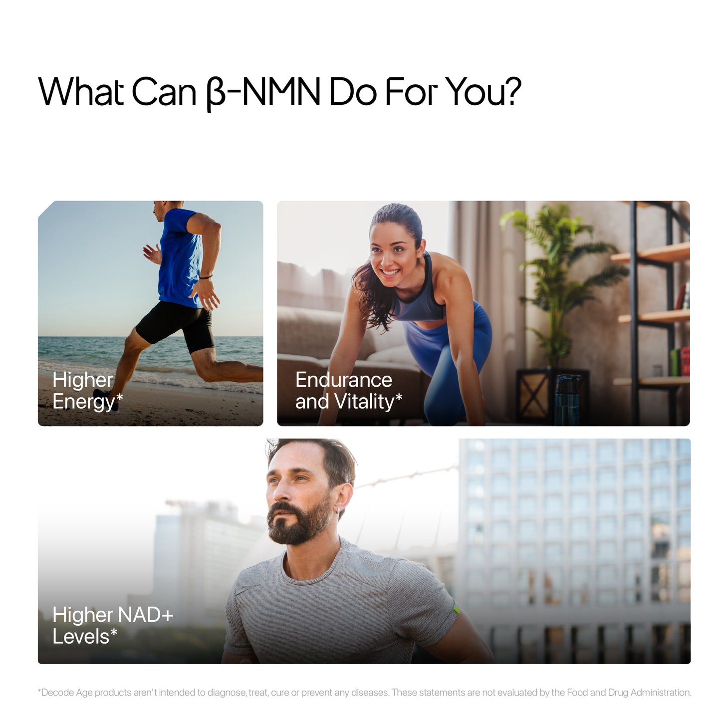 Decode Age NMN Supplement | 99.9% Pure Beta NMN | NAD+ Booster for Energy, Metabolism, Cellular Repair & Skin Health