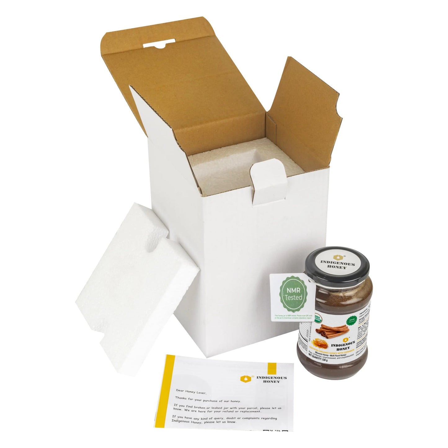 Raw Organic Honey with Infused Cinnamon | Honey Immunity Booster- 530 g Glass Jar