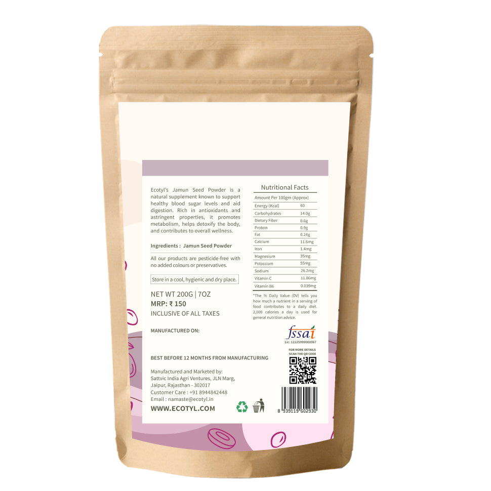 Ecotyl's Jamun Seed Powder - 200g