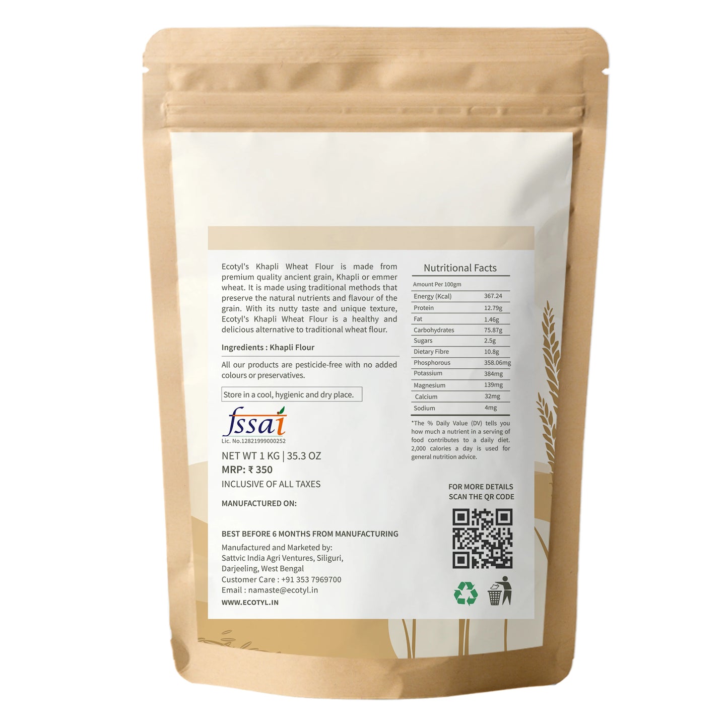 Khapli Atta - Emmer Wheat Flour