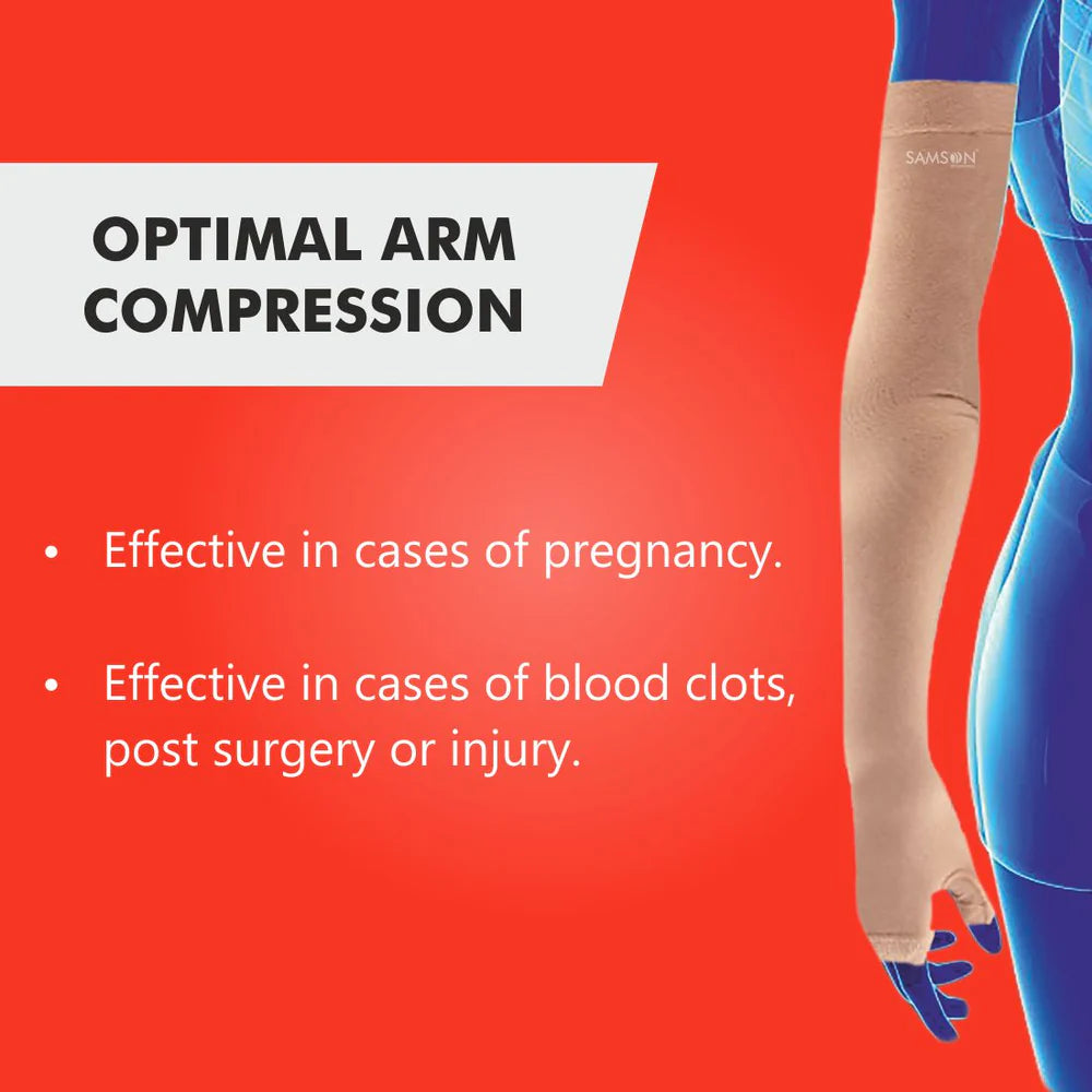 SAMSON Lymphedema Arm Sleeve (Pair) | Firm Compression for Swelling & Lymphatic Relief
