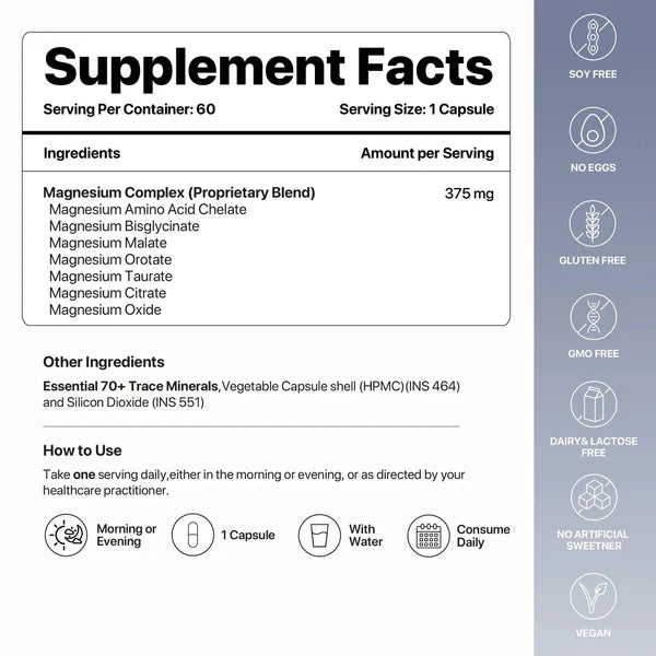Decode Age Mag7™ Supplement | Magnesium Supplement | Supports Mood, Bone and Muscle Health, Metabolism | 60 Capsules, Vegan
