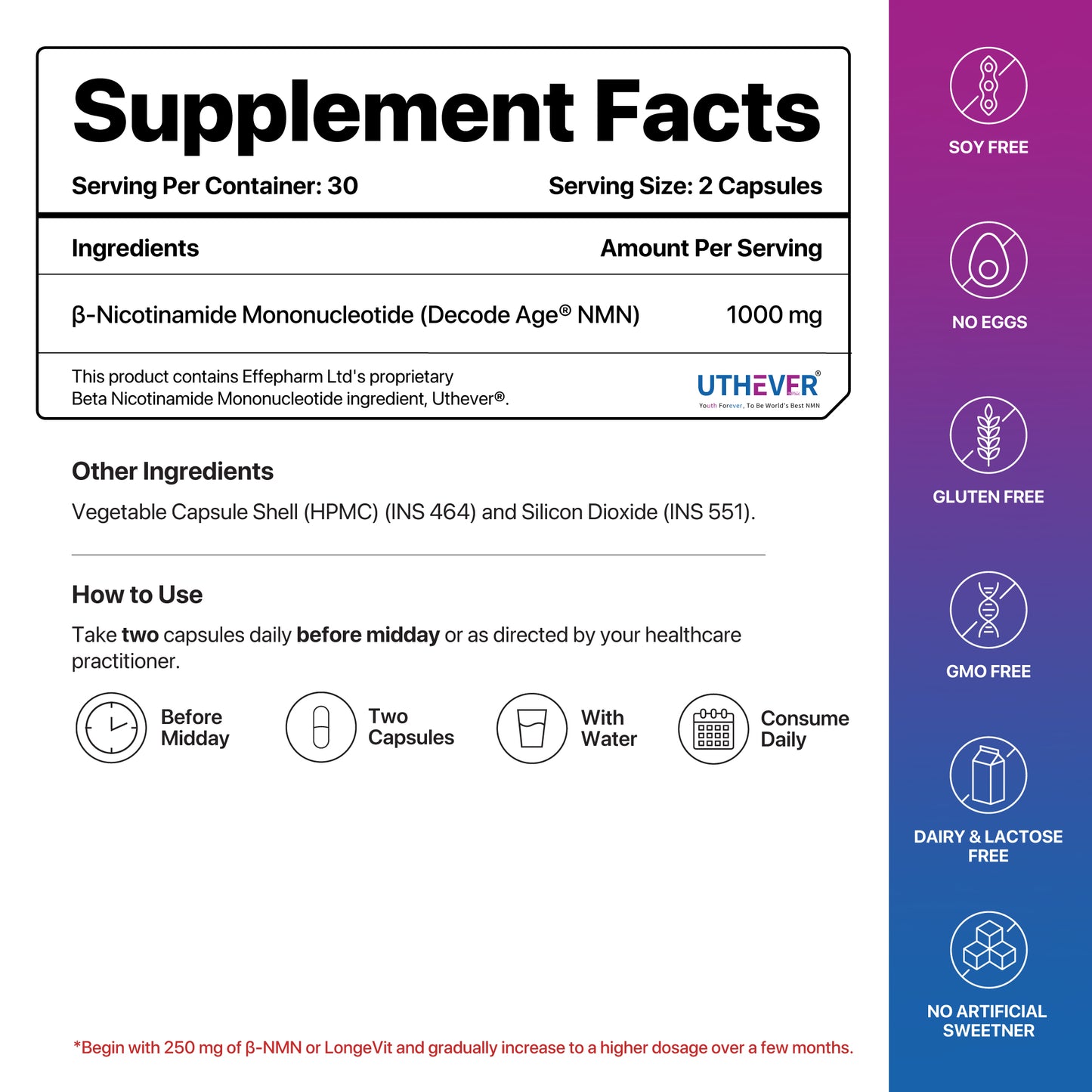 Decode Age NMN Supplement | 99.9% Pure Beta NMN | NAD+ Booster for Energy, Metabolism, Cellular Repair & Skin Health