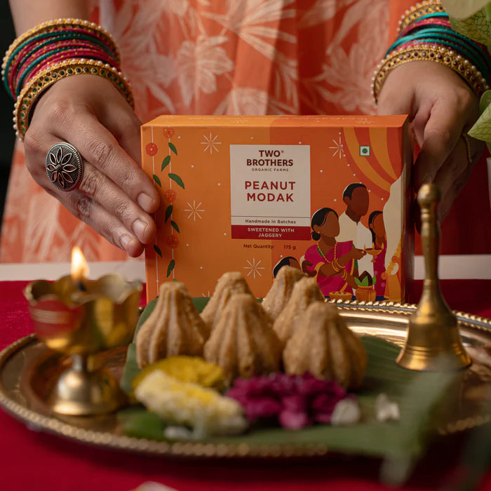 Two Brothers Peanut Modak 175g | Handmade Festive Sweet | Jaggery, Peanuts, Cardamom & A2 Ghee | No Refined Sugar